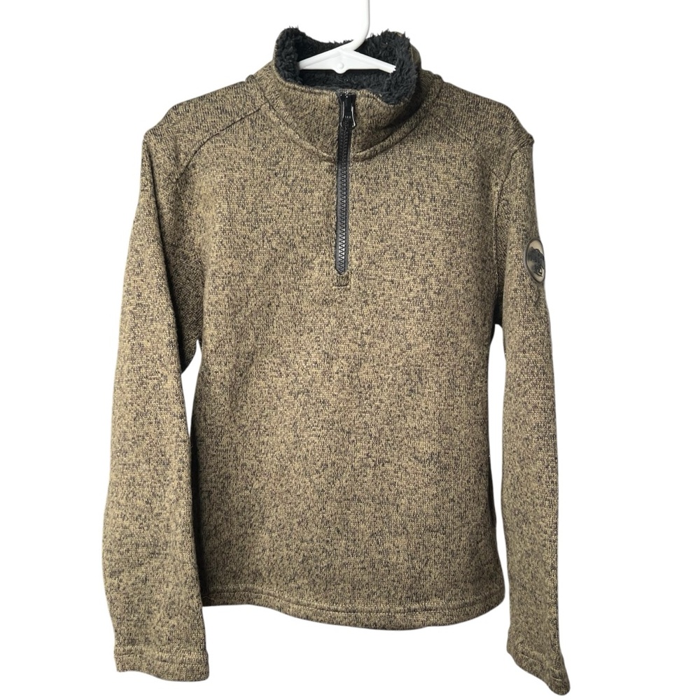 Bass Pro Shops Outdoor Kids Sweater Boys Medium‎ 1/4 Zip Knit Pullover Green